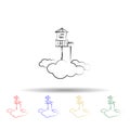 House, sky, cloud, imaginary multi color icon. Simple thin line, outline vector of imaginary house icons for ui and ux, website or Royalty Free Stock Photo