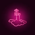 House, sky, cloud, Imaginary neon icon. Elements of Imaginary house set. Simple icon for websites, web design, mobile app, info Royalty Free Stock Photo