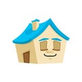 House sleeping isolated. sleep Home Cartoon Style. Building asleep Vector