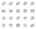 House slippers line icons set Royalty Free Stock Photo