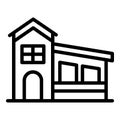 House with a sloping roof icon, outline style