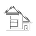 House with sloping roof icon, outline style Royalty Free Stock Photo