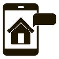 House smartphone observation icon, simple style