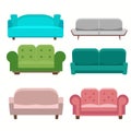 House sofa set. Luxury classic apartment furniture. Vector