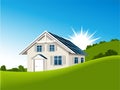 House with solar collectors Royalty Free Stock Photo