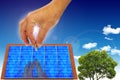House with solar energy to make money Royalty Free Stock Photo