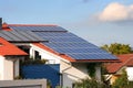 House with solar panels on the Royalty Free Stock Photo