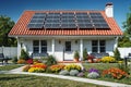 A house with solar panel Royalty Free Stock Photo