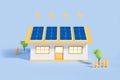 House with solar panels on the roof, alternative energy Royalty Free Stock Photo