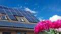 House with solar panels on the roof Royalty Free Stock Photo