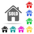 the house is sold icon. Elements of real estate in multi colored icons. Premium quality graphic design icon. Simple icon for websi Royalty Free Stock Photo