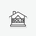 House sold simple isolated sticker icon Royalty Free Stock Photo