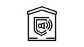 house sound signalization line icon animation