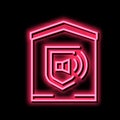 house sound signalization neon glow icon illustration