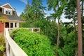 House with spacious walkout deck overlooking amazing landscape Royalty Free Stock Photo