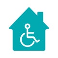 House with special facilities glyph color icon