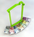 House spending tax money IMU euro banknotes