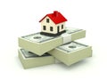 House on the stack of dollars Royalty Free Stock Photo