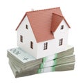 House on stack of polish zlotys Royalty Free Stock Photo