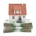 House on stack of polish zlotys Royalty Free Stock Photo