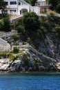 House standing on the seashore, Blue caves on Zakynthos island Royalty Free Stock Photo