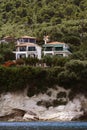 House standing on the seashore, Blue caves on Zakynthos island Royalty Free Stock Photo