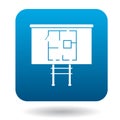 House on stilts icon, simple style