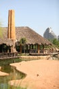 House with straw roof in Biopark