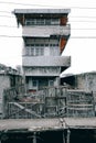 house in the suburbs, pontianak Indonesia, 30/10/2019, a house on the outskirts of the city of war with modern buildings