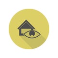 house supervision long shadow icon. Simple glyph, flat vector of web icons for ui and ux, website or mobile application