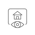House surveillance line outline icon