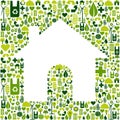 House symbol with environmental icons Royalty Free Stock Photo