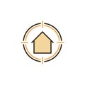 House in Target vector concept colored icon or sign Royalty Free Stock Photo