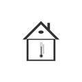 House temperature icon isolated. Thermometer icon