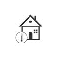 House temperature icon isolated. Thermometer icon