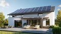 House with Terace and solar technology Royalty Free Stock Photo