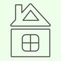 House thin line icon. Simple building construction or home symbol outline style pictogram on white background