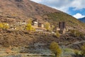 House tibet style in the mountain a famous landmark in Ganzi.