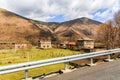 House tibet style in the mountain a famous landmark in Ganzi, Sichuan, China