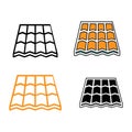 house tile roof icon vector illustration symbol design
