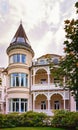 House with tower in the spa town of Binz. Summer city on the Baltic Sea coast. RÃÂ¼gen is a popular tourist destination. Royalty Free Stock Photo