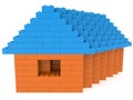 House of toy bricks on white Royalty Free Stock Photo