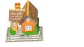 House toy on money bank notes Royalty Free Stock Photo