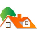 House with tree logo vector Royalty Free Stock Photo