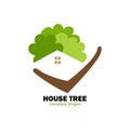 House tree logo for green life