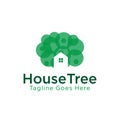 House tree logo design with tree and house/home on negative space concept. Real Estate logo Royalty Free Stock Photo