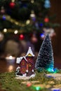 House and tree in the presepio scene Royalty Free Stock Photo