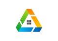 House,triangle,logo,building,architecture,real estate,home,construction,symbol icon design vector