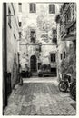 House in Tuscany, Italy with window shutters. Royalty Free Stock Photo