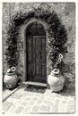 House in Tuscany, Italy with window shutters. Royalty Free Stock Photo